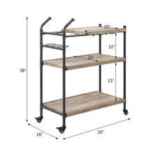 Brantley - Serving Cart - Oak & Sandy Black