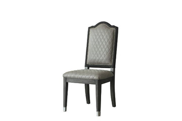 House Beatrice - Side Chair (Set of 2) - Two Tone Gray Fabric & Charcoal