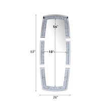 Noralie - 63" X 26" Floor Mirror With Faux Diamonds - Mirrored