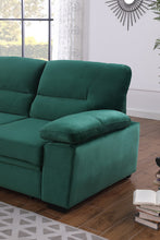 Kipling 97.5" Green Velvet Reversible Sleeper Sectional Sofa Chaise