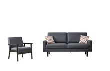 Bahamas 70"W Dark Gray Linen Sofa and Chair Set