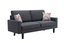Bahamas 70"W Dark Gray Linen Sofa