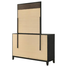 Valencia - 6-drawer Dresser With Mirror - Light Brown And Black