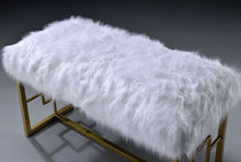 Bagley II - Bench Faux Fur - White / Gold