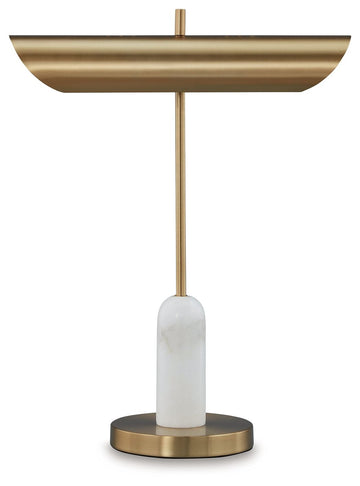 Rowleigh - Marble Desk Lamp - Gold Finish / White