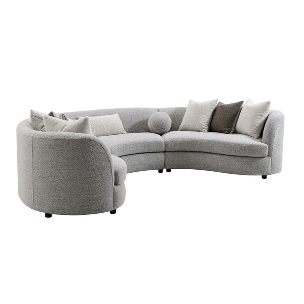 Ivria Sectional Sofa With 9 Pillows Gray Boucle