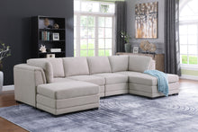 Kristin 121.5" Light Gray Linen Reversible Sectional Sofa