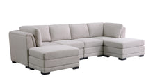 Kristin 121.5" Light Gray Linen Reversible Sectional Sofa