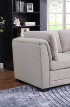 Kristin 121.5" Light Gray Linen Reversible Sectional Sofa