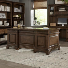 Hartshill 72-inch 7-drawer Executive Desk – Burnished Oak