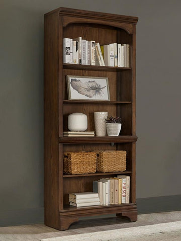Hartshill 78-inch 4-shelf Bookcase – Burnished Oak
