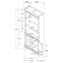Hartshill 78-inch 3-shelf Cabinet Bookcase – Burnished Oak