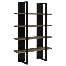 Danbrook 71-inch 4-shelf Bookshelf Black and Aged Walnut – Black