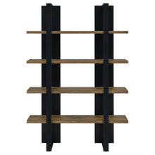 Danbrook 71-inch 4-shelf Bookshelf Black and Aged Walnut – Black