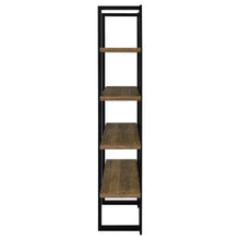 Danbrook 71-inch 4-shelf Bookshelf Black and Aged Walnut – Black