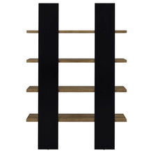 Danbrook 71-inch 4-shelf Bookshelf Black and Aged Walnut – Black