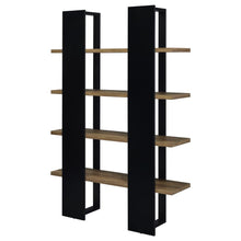 Danbrook 71-inch 4-shelf Bookshelf Black and Aged Walnut – Black