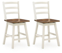 Brinfern - Swivel Stool (Set of 2) - Brown / Antique White