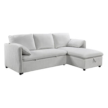 Yaroslav - Sectional Sofa With Sleeper & Storage - Cream Velvet