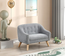 Amelia 28"W Gray Chenille Kids Sofa