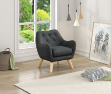 Fenix 19.5"W Gray Linen Kids Chair