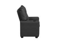 Perline 23"W Black PU Leather Kids Recliner Chair
