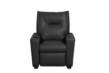 Perline 23"W Black PU Leather Kids Recliner Chair