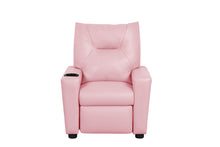 Perline 23"W Pink PU Leather Kids Recliner Chair