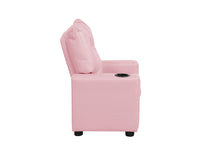 Perline 23"W Pink PU Leather Kids Recliner Chair