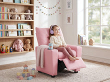 Perline 23"W Pink PU Leather Kids Recliner Chair
