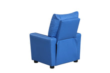Perline 23"W Blue PU Leather Kids Recliner Chair