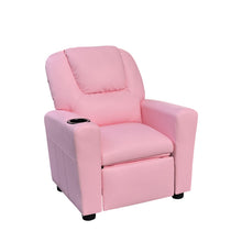Marisa 23"W Pink PU Leather Kids Recliner Chair