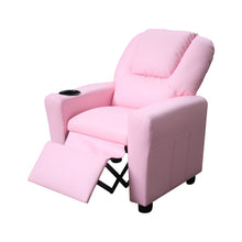 Marisa 23"W Pink PU Leather Kids Recliner Chair