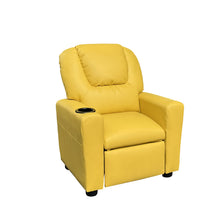 Marisa 23"W Yellow PU Leather Kids Recliner Chair