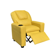 Marisa 23"W Yellow PU Leather Kids Recliner Chair