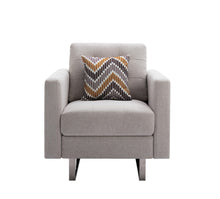 Victoria 33.5"W Beige Linen Fabric Armchair