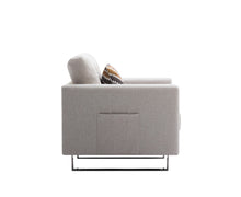 Victoria 33.5"W Beige Linen Fabric Armchair