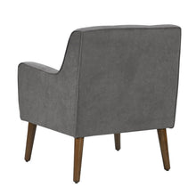 Ryder 25"W Mid Century Modern Gray Woven Fabric Tufted Armchair