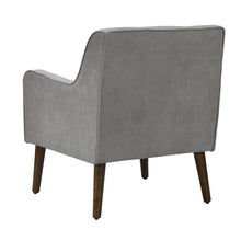 Ryder 25"W Mid Century Modern Steel Gray Woven Fabric Tufted Armchair