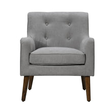 Ryder 25"W Mid Century Modern Steel Gray Woven Fabric Tufted Armchair