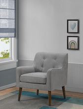 Ryder 25"W Mid Century Modern Steel Gray Woven Fabric Tufted Armchair