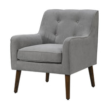 Ryder 25"W Mid Century Modern Steel Gray Woven Fabric Tufted Armchair