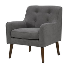 Ryder 25"W Mid Century Modern Gray Woven Fabric Tufted Armchair