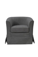 Tucker 28"W Gray Woven Fabric Swivel Barrel Chair