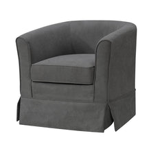 Tucker 28"W Gray Woven Fabric Swivel Barrel Chair