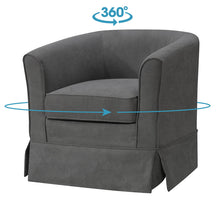 Tucker 28"W Gray Woven Fabric Swivel Barrel Chair