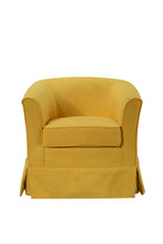 Tucker 28"W Yellow Woven Fabric Swivel Barrel Chair