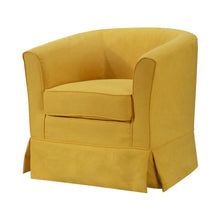 Tucker 28"W Yellow Woven Fabric Swivel Barrel Chair