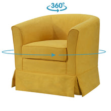 Tucker 28"W Yellow Woven Fabric Swivel Barrel Chair