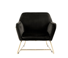 Keira 29.5"W Black Velvet Accent Chair